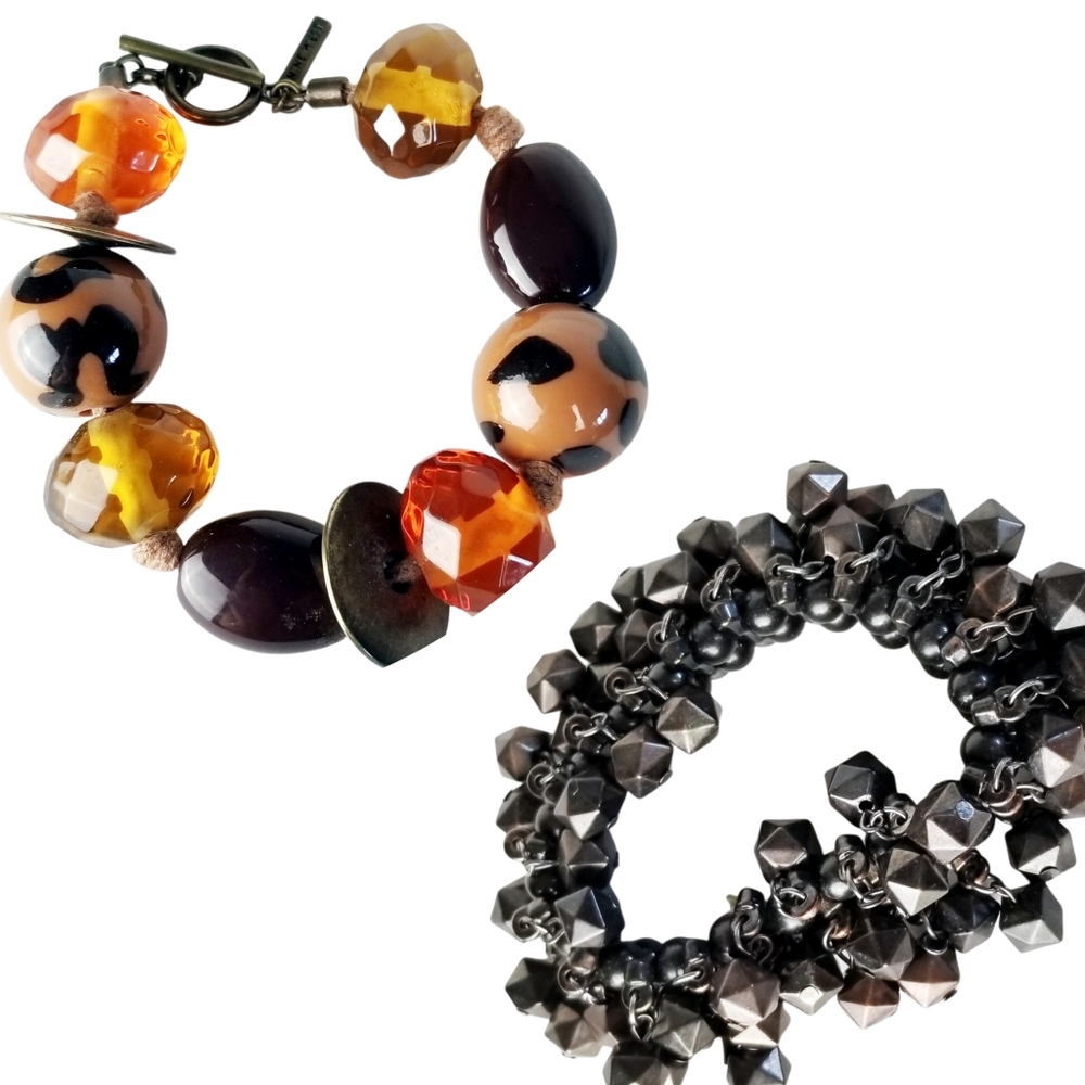Two Chunky Fashion Bracelets • Nine West & Other